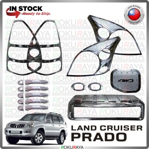 [CHROME] Landcruiser Prado J120 Signal Fuel Cap Side Mirror Door Handle Head Tail Lamp Garnish Moulding Cover Car Parts