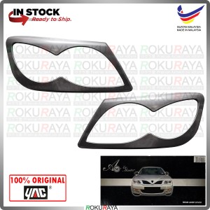 [METAL GREY] Proton Waja ABS Plastic Front Head Lamp Garnish Moulding Cover Trim Car Accessories