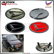 [9cm x 5cm] Perodua Daihatsu Gino Mira Move Kelisa Kenari RS Conversion Front Grill Emblem Logo Chrome Badge Car