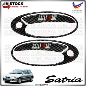 [CARBON] Proton Satria Old RALLIART Door Handle Cover Garnish Trim Sticker Epoxy Car Accessories Local Parts