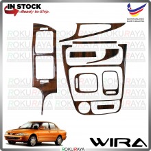 [WALNUT WOOD] Proton Wira Old Dashboard Panel Radio Kit Sticker Epoxy Cover Garnish Trim Car Accessories Parts
