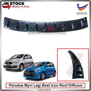 Perodua Myvi Lagi Best Icon (2nd Gen) Vortex Generator Shark Fin Aerodynamic Rear Top Roof Diffuser Diffusor