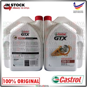 [4LITER] Castrol Original Genuine GTX 20W-50 Mineral Motor Engine Oil Lubricant