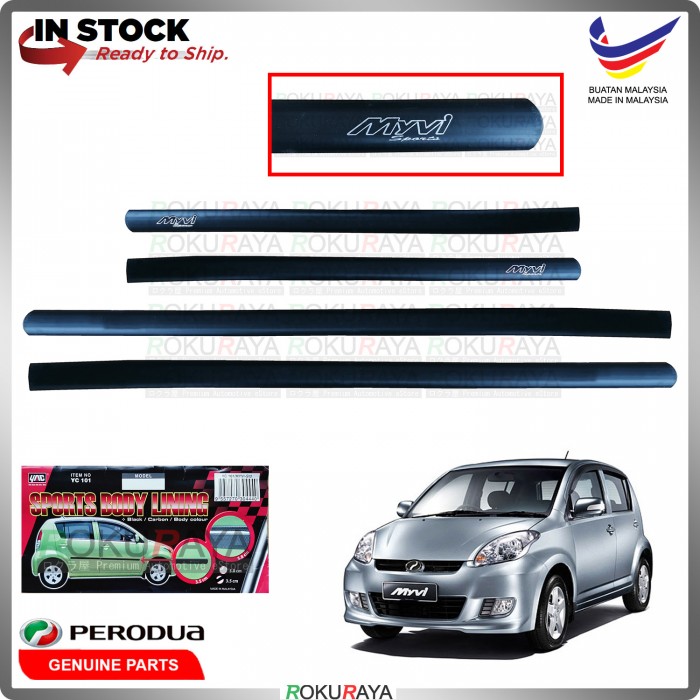 [3.5CM MATTE BLACK] Perodua Myvi (1st Gen) 20052011 Original Rubber
