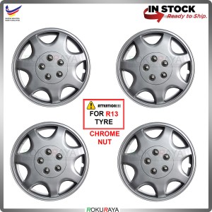 [Proton Sport Rim Design] 4in1 Universal R13'' Inch Car Wheel Cover Tyre Center Hub Cap Steel Rim Accessories Parts