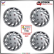 Proton Saga BLM FLX VVT Wira Viva 4in1 Universal R13'' Inch Car Wheel Cover Tyre Center Hub Cap Steel Rim Accessories