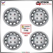 [Mercedes Benz Design] 4in1 Universal R14'' Inch Car Wheel Cover Tyre Center Hub Cap Steel Rim Axia E Rahmah