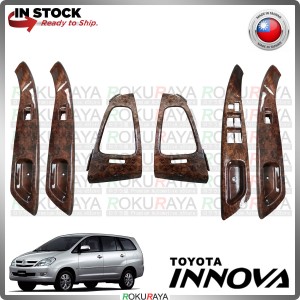 [DARK WALNUT WOOD] Toyota Innova Old Dashboard Panel Radio Kit Plastic ABS Cover Garnish Trim Car Accessories Parts