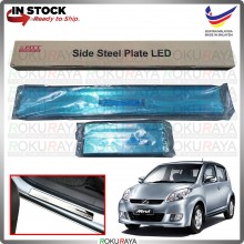 [BESI with BLUE LED] Perodua Myvi PASSO Stainless Steel Chrome Side Sill Kicking Plate Garnish Moulding Cover Trim