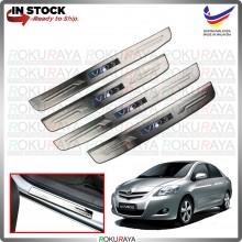 [BESI with BLUE LED] Toyota Vios Dugong NCP93 Stainless Steel Chrome Side Sill Kicking Plate Garnish Moulding Cover Trim