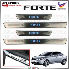 [BESI with LED] Naza Kia Forte Stainless Steel Chrome Side Sill Kicking Plate Garnish Moulding Cover Trim