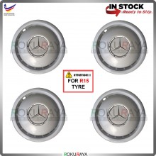 [MERCEDES BENZ W110] 4in1 Universal R15'' Inch Car Wheel Cover Tyre Center Hub Cap Steel Rim Accessories Parts