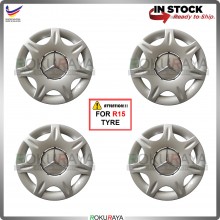 [MERCEDES BENZ] 4in1 Universal R15'' Inch Car Wheel Cover Tyre Center Hub Cap Steel Rim Accessories Parts
