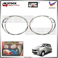 [CHROME] Perodua Kancil New Round Head Lamp Custom Fit ABS Plastic Car Head Lamp Eye Lid Brow Cover Car Accessories