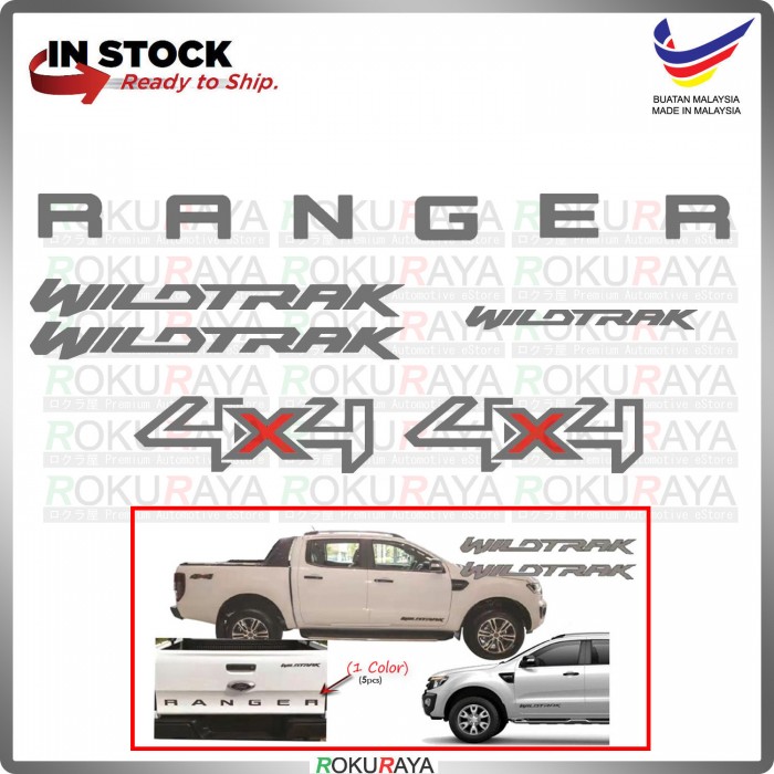 [SILVER] Ford Ranger Wildtrak 4x4 Sticker Emblem Logo Badge Sticker ...