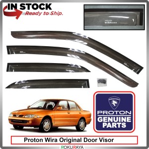 [DELLOYD] Proton Wira Chromax Original Rain Door Visor Air Press Wind Deflector Car Accessories Local With CLIP