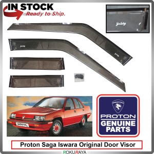 [DELLOYD] Proton Saga Iswara Chromax Original Rain Door Visor Air Press Wind Deflector Car Accessories Local With CLIP