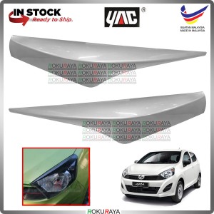 [S28 GLITTERING SILVER] G Spec 2014-2016 Perodua Axia Custom Fit ABS Plastic Car Head Lamp Eye Lid Brow Cover