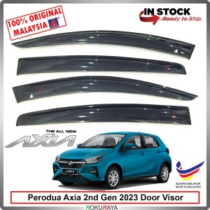 [BIG 11CM WIDTH] Perodua Axia 2023 2nd Gen Original AG Rain Door Visor Air Press Wind Deflector Car Accessories Local