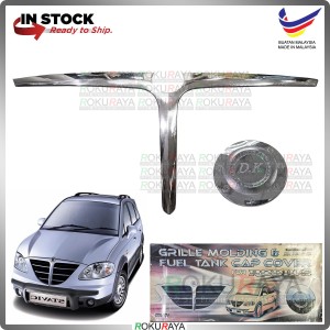 [CHROME] Ssangyong Stavic 2004-2008 ABS Plastic Front Grille Sarong Fuel Cap Garnish Moulding Cover Trim Car