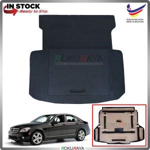 [GREY CARPET] Mercedes Benz W204 LOCAL SPEC Custom Fit 15mm Rear Bonnet Spare Tyre Tire Tayar Cover Back Hard Board Papan