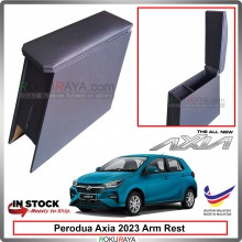 [BLACK] Perodua Axia New 2023 Plywood PVC PU Leather Arm Rest Center Console Box Car Accessories Local Parts