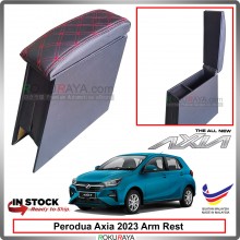 [DIAMOND + SPONGE] Perodua Axia New 2023 Plywood PVC PU Leather Arm Rest Center Console Box Car Accessories Local Parts
