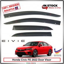 [8CM WIDTH] Honda Civic FE 2022 Original AG Rain Door Visor Air Press Wind Deflector Car Accessories Local Parts
