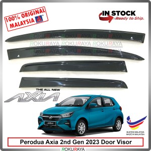 [FLAT 10cm] Perodua Axia 2023 2nd Gen AG Door Rain Visor Air Press Wind Deflector Car Accessories Local Parts