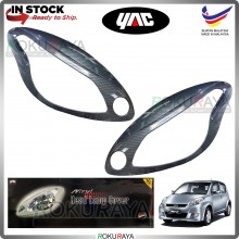 [CARBON] Perodua Myvi Old (1st Gen) Original YAC ABS Plastic Car Head Lamp Eye Lid Brow Cover Car Accessories