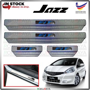 [BESI with LED] Honda Fit 2008 Jazz GE GG Stainless Steel Chrome Side Sill Kicking Plate Garnish Moulding Cover Trim