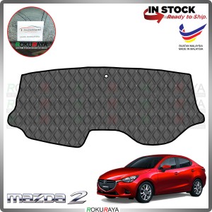 [BLACK LINE] Mazda 2 Demio DJ DL Front Dashboard Cover Black Leather PU PVC Car Accessories Local Parts