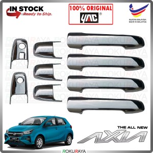 [CHROME] Perodua Axia 2023 2nd Gen Door Handle Cover Garnish Trim ABS Plastic Molding Moulding Car Accessories