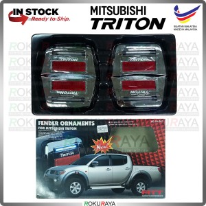 [FITT THAILAND CHROME with LED] Mitsubishi Triton Old ABS Plastic Side Fender Flare Arch Garnish Moulding Cover Trim Car