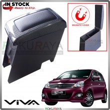 [CARBON] Perodua Viva All Models Magnetic 4' Plywood PVC Armrest Center Console Box 
