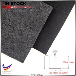 [1meter x 1meter] BLACK Universal PVC Car Speaker Box Fabric Armrest Boot Carpet Felt Door Trim Kain Carpet
