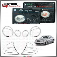 [CHROME] Mercedes Benz W211 ABS Plastic Rear Front Head Tail Lamp Garnish Moulding Cover Trim Car Accessories Parts