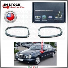 [CHROME] Mercedes Benz W210 Stainless Steel Side Signal Fender Lamp Garnish Moulding Cover Trim Car Accessories Parts