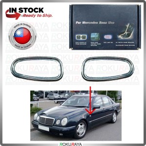 [CHROME] Mercedes Benz W210 Stainless Steel Side Signal Fender Lamp Garnish Moulding Cover Trim Car Accessories Parts