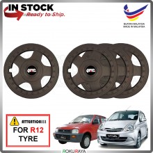 [TITANIUM] 4PCS Perodua Kancil Viva BBS Universal R12'' Inch Car Wheel Cover Tyre Center Hub Cap Steel Rim Accessories