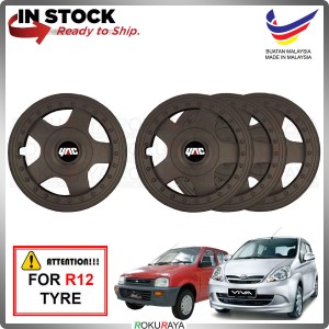 [TITANIUM] 4PCS Perodua Kancil Viva BBS Universal R12'' Inch Car Wheel Cover Tyre Center Hub Cap Steel Rim Accessories