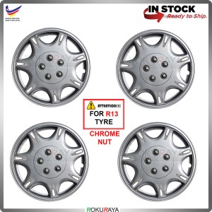 [Proton A Sport Rim Design] 4in1 Universal R13'' Inch Car Wheel Cover Tyre Center Hub Cap Steel Rim Accessories Parts