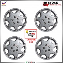 [Proton B Sport Rim Design] 4in1 Universal R13'' Inch Car Wheel Cover Tyre Center Hub Cap Steel Rim Accessories Parts