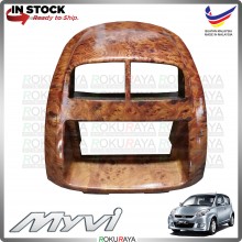 [WOOD WALNUT] Perodua Myvi Old Dashboard Panel Radio Kit Cover Audio Casing Double Din Car Accessories