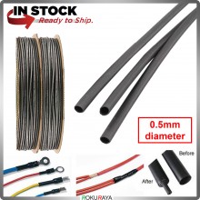 [5mmx 1meter] Diameter Heat Shrink Tube Heat Shrinkable Sleeving Black Color Wiring Wire Clip Harness