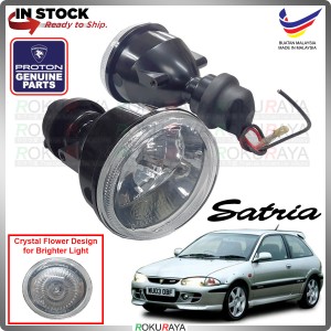 [ORIGINAL] 1PCS Proton Satria GTI Wira SE Clear Crystal Flower Spot Light Spotlight Fog Lamp Cover Bumper Car Local Parts