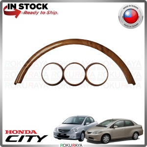 [WALNUT WOOD] Honda City IDSI SEL 2002-2007 Dashboard Panel Radio Kit ABS Plastic Cover Garnish Trim Car Accessories