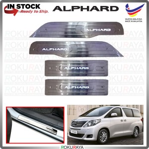 [BESI with LED] Toyota Alphard ANH20 GGH20 Stainless Steel Chrome Side Sill Kicking Plate Garnish Moulding Cover Trim