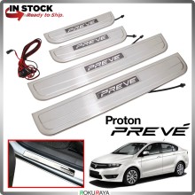 [BESI with LED] Proton Preve Stainless Steel Chrome Side Sill Kicking Plate Garnish Moulding Cover Trim