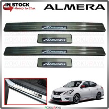 [BESI with LED] Nissan Almera N17 Stainless Steel Chrome Side Sill Kicking Plate Garnish Moulding Cover Trim